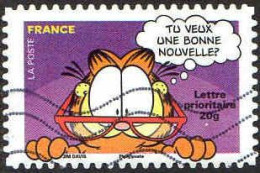 France Poste AA Obl Yv: 195 Mi:4497 Garfield Jim Davis (Lign.Ondulées) - Gebruikt