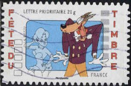 France Poste AA Obl Yv: 162 Mi:4382I Fête Du Timbre Le Loup & La Girl (Lign.Ondulées) - Oblitérés