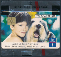 Télécartes France - Publiques N° Phonecote F245 - GDF - Garçon Et Chien (50U GEM NSB) - 1992