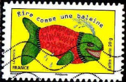 France Poste AA Obl Yv:1165 Mi:6191 Houdart Rire Comme Une Baleine (Lign.Ondulées) - Gebraucht