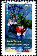France Poste AA Obl Yv:1120 Mi:6127 Paul Cézanne Iris & Géraniums Rouges (Lign.Ondulées) - Gebraucht