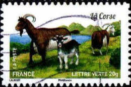 France Poste AA Obl Yv:1107 Mi:6088 La Corse Chèvre (Lign.Ondulées) - Oblitérés