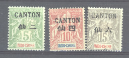 Canton  :  Yv  20-22  * - Unused Stamps