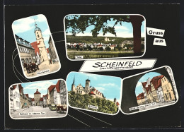AK Scheinfeld Im Steigerwald, Pfarrkirche, Schloss Und Rathaus Mit Oberem Tor  - Andere & Zonder Classificatie