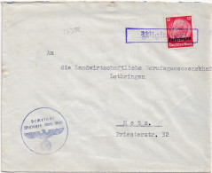 37392# HINDENBURG LOTHRINGEN LETTRE Obl WIGINGEN VIGY MOSELLE METZ - Covers & Documents