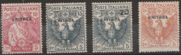 230 - Eritrea 1916 - Croce Rossa Red Cross N. 41/44. Cat. € 450,00 MNH - Eritrea