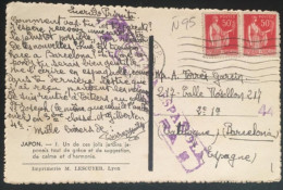 CIrculada Francia   A España Barcelona . Censura Republica Española.1937. - Lettres & Documents