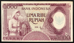 Indonesia 5000 Rupia 1958 Pick#64 LOTTO 3989 - Indonesia