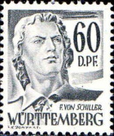 Allemagne ZOF Württemberg Poste N** Yv:25 Mi:25 Friedrich Von Schiller - Wurtemberg