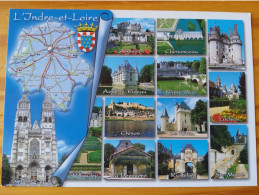 37 - INDRE ET LOIRE - Carte Géographique Neuve - TOURS- Amboise - Chinon - - Loches - Richelieu - Langeais - Cartes Géographiques