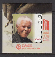 2018 Kenya  Mandela JOINT ISSUE Souvenir Sheet  Complete Set Of 1 MNH - Kenya (1963-...)