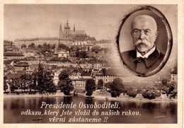 Vintage Czechoslovakia 1938 President T.G. Masaryka / Masarik Mailed Mourn Photo Postcard III - Lettres & Documents