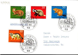 RFA Poste Obl Yv: 414/417 Für Die Jugend Faune Menacés De Disparition (TB Cachet à Date) Fdc Bonn 2-2-68 - 1961-1970