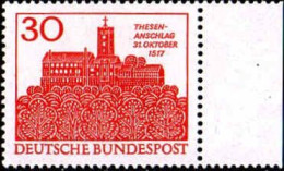 RFA Poste N** Yv: 409 Mi:544 Thesen-Anschlag Wartburg (Bord De Feuille) - Unused Stamps