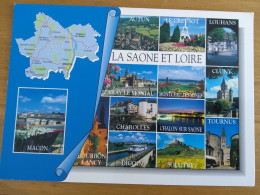 71 -SAONE ET LOIRE - Carte Géographique Neuve - Mâcon- Autun - Montceau - Charolles - Tournus - Cartes Géographiques