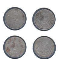 Allemagne  5 Pfennig 1918 A + 1919 A, Fer, KM# 19, Deutsches Reich, - 5 Pfennig
