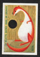 ÉTIQUETTE DE BOITE D'ALLUMETTES FABLES 2 - LA BELETTE ENTRÉE DANS UN GRENIER - Matchbox Labels