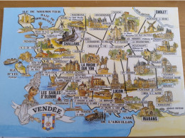 85 - La  VENDEE  Pittoresque -  Carte Géographique Neuve - Cartes Géographiques