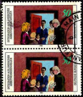 RFA Poste Obl Yv: 918 Mi:1086 Integration Ausländischer Arbeitnehmerfamilien Paire (Beau Cachet Rond) - Used Stamps