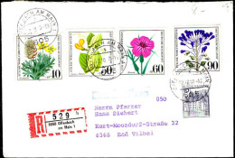 RFA Poste Obl Yv: 905/908 Wohlfahrtspflege Plantes Menacées Einschreiben Brief (Beau Cachet Rond) - Used Stamps