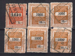 BELGIUM FISCAL REVENUE TAX RAILWAY BAGGAGE 6 STAMPS - Timbres