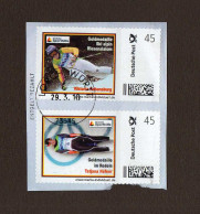 2 MARKEN INDIVIDUELL  DT. SPORTHILFE WINTERSPORT 2010 - Used Stamps