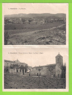 AUDE / MONTSERET - CARTE DOUBLE - ECOLE, MAIRIE, POSTE, EGLISE Et VUE Notice Historique Du Village - Carte écrite En 14 - Autres & Non Classés