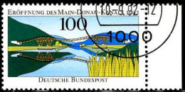 RFA Poste Obl Yv:1461 Mi:1630 Eröffnung Des Main-Donau-Kanals Bord De Feuille (TB Cachet Rond) - Gebruikt