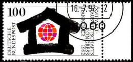 RFA Poste Obl Yv:1449 Mi:1620 Welthauswirtschafts-Kongress Hannover Bord De Feuille (TB Cachet Rond) 16-7-92 - Gebraucht