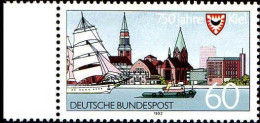 RFA Poste N** Yv:1425 Mi:1598 750 Jahre Kiel (Bord De Feuille) - Unused Stamps