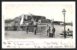 AK Corfou, Nouvelle Fortresse Vue Du Port  - Greece