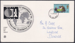 GB Great Britain 1970 Private FDC International Co-operative Alliance, ICA, Globe, World Map, First Day Cover - Covers & Documents