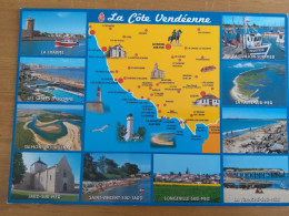 85 - La  VENDEE - La Côte Vendéenne  - Carte Géographique Neuve - Maps