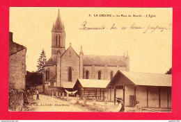 F-79-La Creche-29A103  La Place Du Marché, L'église, Cpa BE - Sonstige & Ohne Zuordnung