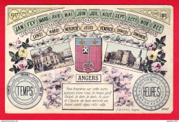 F-49-Angers-55P89 Petites Vues De La Ville, Calendrier 1907,1908,1909,1910, Temps, Heures, Cpa  - Angers