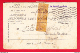 Milit-31P89 Carte Postale Avis, Centre De Mobilisation, Voir Cachet Militaire, 1er Régiment Dragons, Cpa  - Other & Unclassified