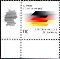 RFA Poste N** Yv:1971 Mi:2142 10.Jahre Deutsche Einheit Coin De Feuille - Unused Stamps