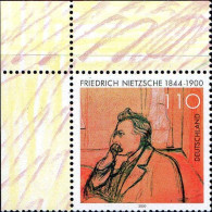 RFA Poste N** Yv:1963 Mi:2131 Friedrich Nietzsche Philosophe Allemand Coin De Feuille - Unused Stamps
