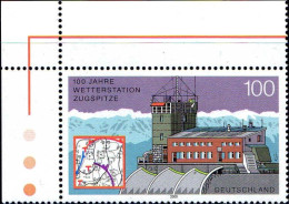 RFA Poste N** Yv:1959 Mi:2127 Wetterstation Zugspitze Coin De Feuille - Ungebraucht