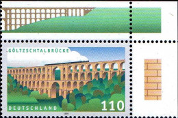 RFA Poste N** Yv:1914 Mi:2082 Göltzschtalbrücke Coin D.feuille - Unused Stamps