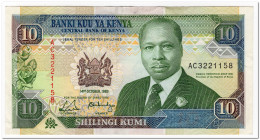 KENYA,10 SHILINGI KUMI,1989,P.24a,VF-XF - Kenia