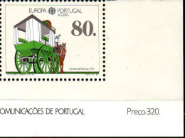 Açores Poste N** Yv:380 Mi:390b Europa Cept Carrao Mala Sec.XIX Coin De Feuille - Açores