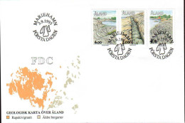 Aland Poste Obl Yv: 75/77 Scructures Rocheuses Marienhamn 3.9.1993 Fdc - Aland
