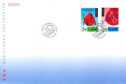 Aland Poste Obl Yv: 86/87 Europa Cept L'Europe & Les Découvertes Mariehamn 5-5-1994 Fdc - Aland