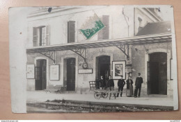 Carte Photo CPA AIXE Sur VIENNE Voyageurs Chef De Gare Sur Le Quai De La Gare D'aixe Sur Vienne 1912 Vue Rare - Aixe Sur Vienne