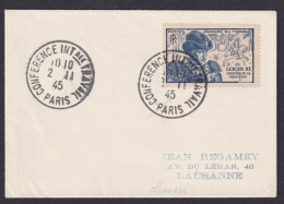 Frankreich Kleiner Damenbrief Tag Der Briefmarke Philatelie Paris Lausanne SST - Covers & Documents