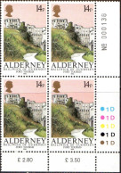 Aldeney-Aurigny Poste N** Yv: 29 Mi:29 Fort Tourgis Coin D.feuille X4 - Alderney
