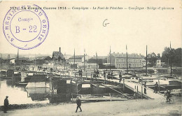 60 - Compiègne - Guerre 1914-1918 - Le Pont De Péniches - Animée - Correspondance - Voyagée En 1914 - CPA - Voir Scans R - Compiegne