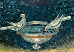 Art - Mosaique Religieuse - Ravenna - Mausoleo Di Galla Placidia - Le Colombe Cha Si Abbeverano - Les Pigeons Qui Se Dés - Tableaux, Vitraux Et Statues