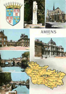 80 - Amiens - Multivues - Blasons - Carte Géographique - CPM - Voir Scans Recto-Verso - Amiens